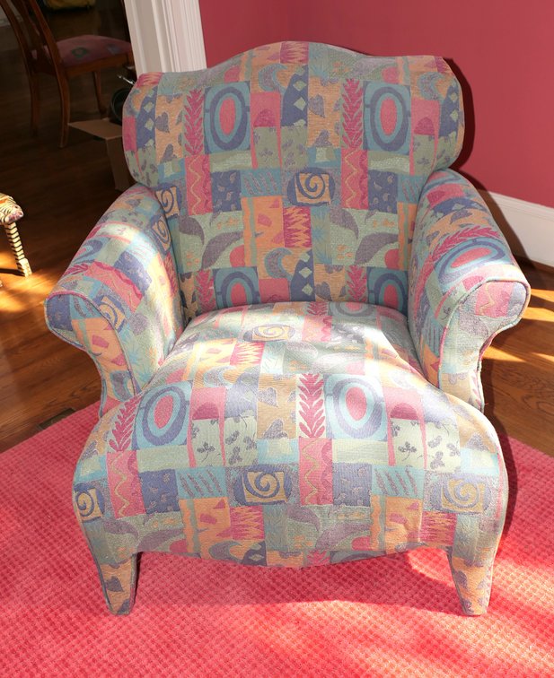 One Sam Moore Abstract Upholstered Arm Chair