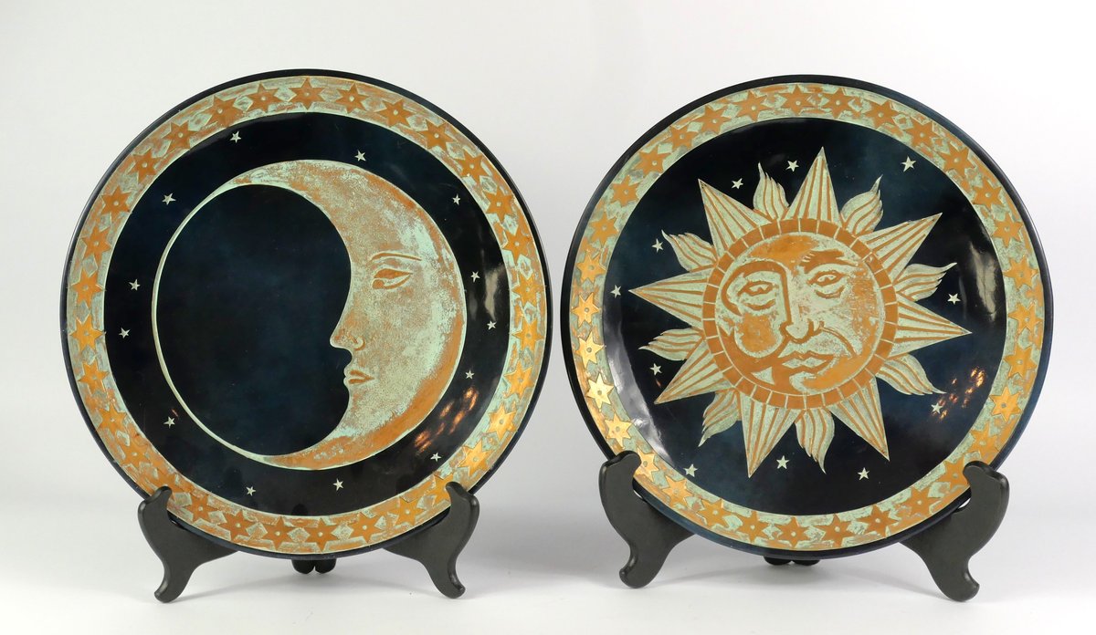 Two Celestial Themed Decorative Plates