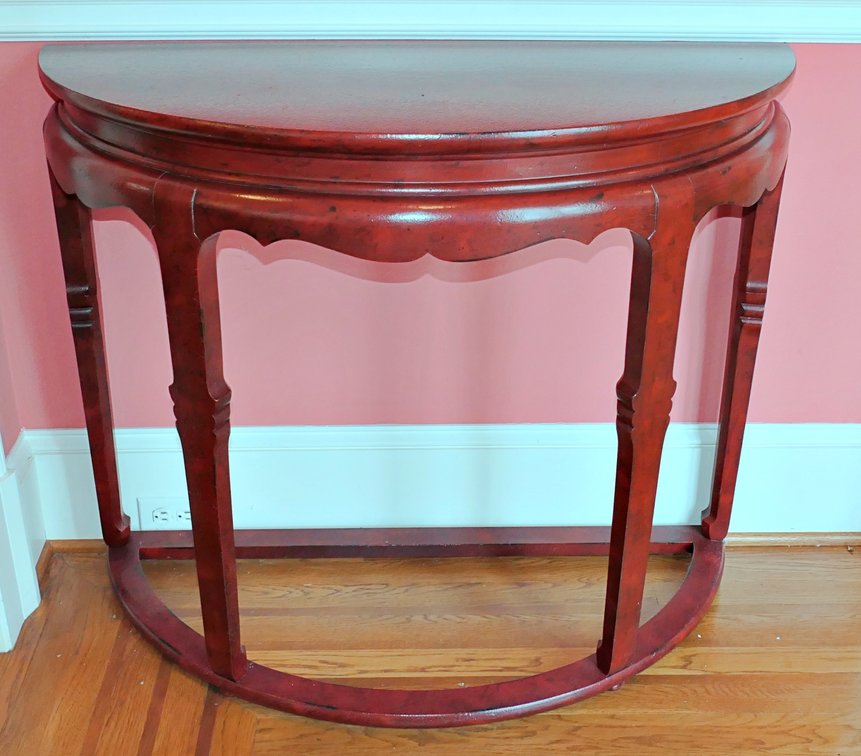 Chinese Style Demilune Console Table