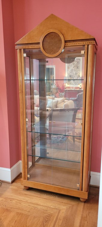 Hickory White Genesis Art Deco Style Mirrored Display Cabinet