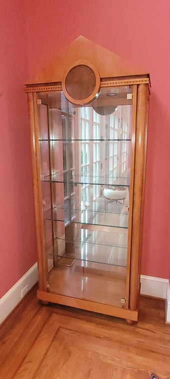 Hickory White Genesis Art Deco Style Mirrored Display Cabinet