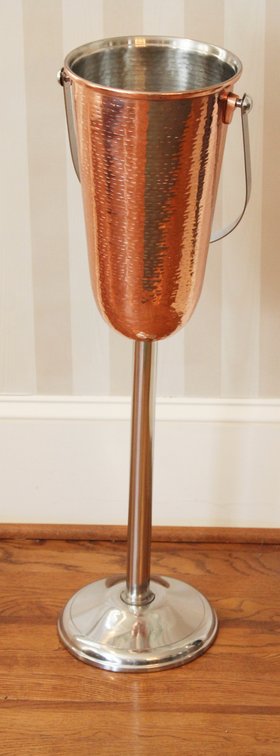 Hammered Copper Champagne Cooler with Stand