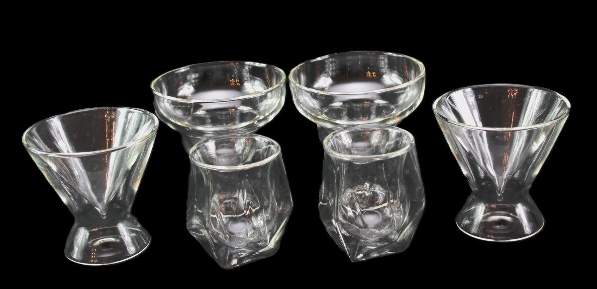 Hand Blown Double Wall Dragon and Viski Glasses