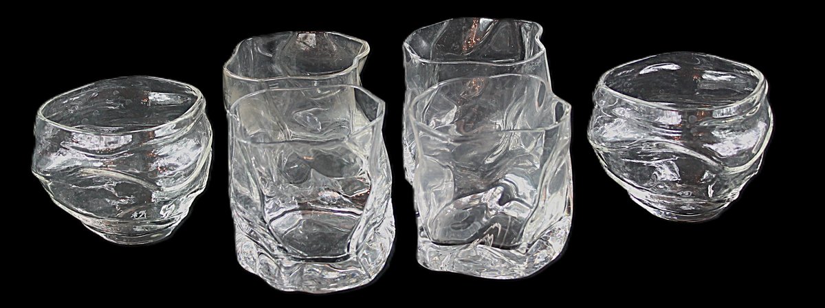 Two Sets of Clear Rocks Glasses