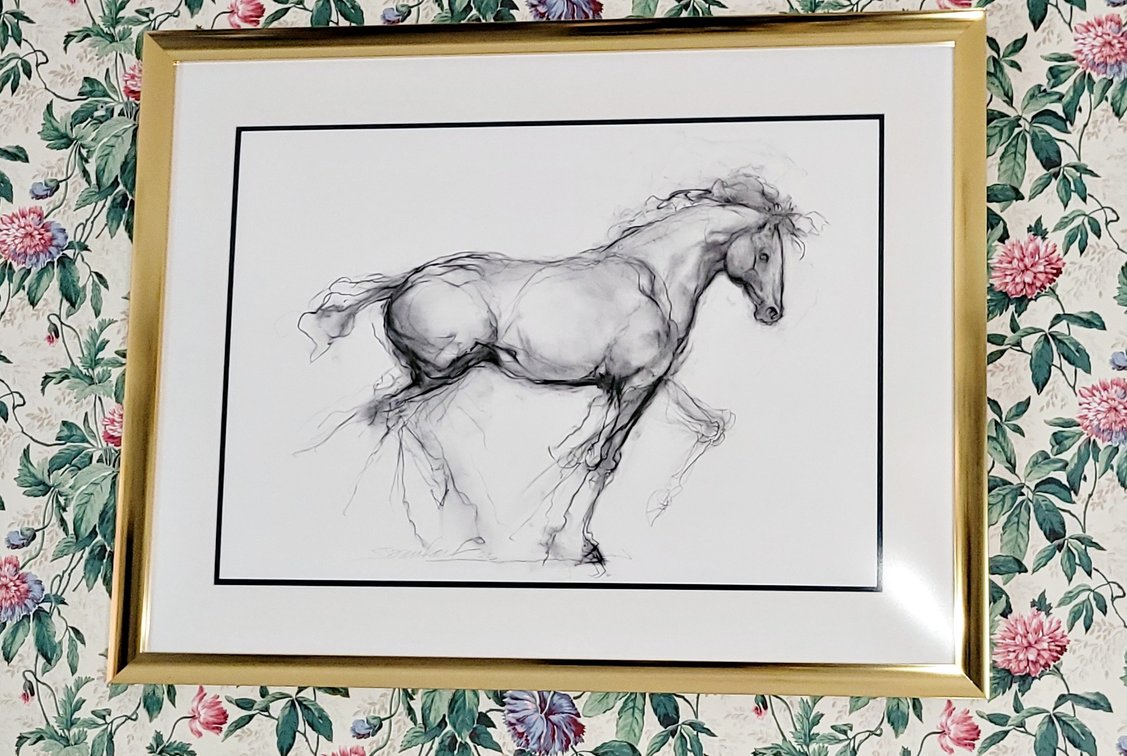 Original Charcoal on Paper of Horse by Jeaneen Barnhardt