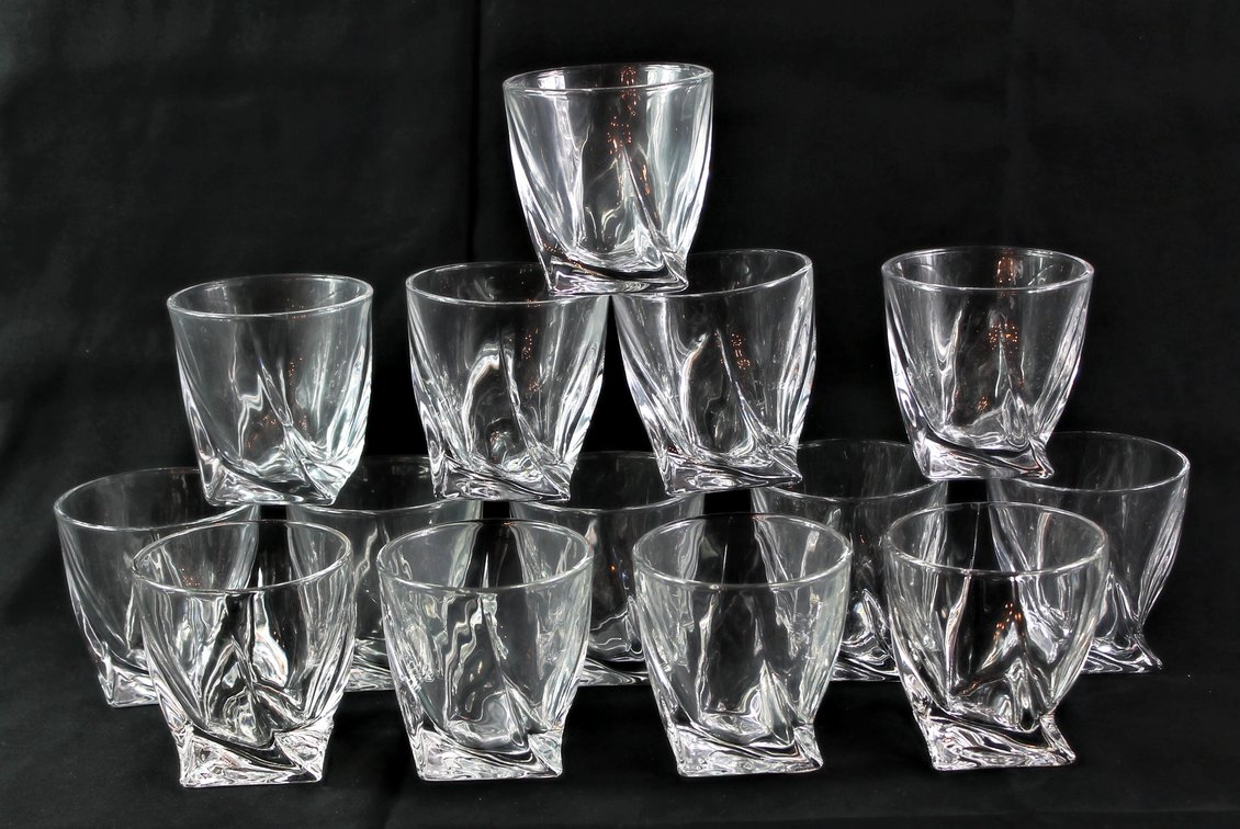 Set of Mikasa Motion Crystal Rocks Glasses