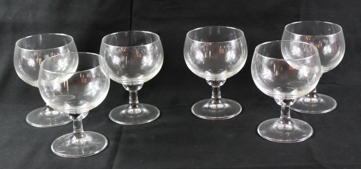 Set of Six Short Stemmed Cocktail Glasses