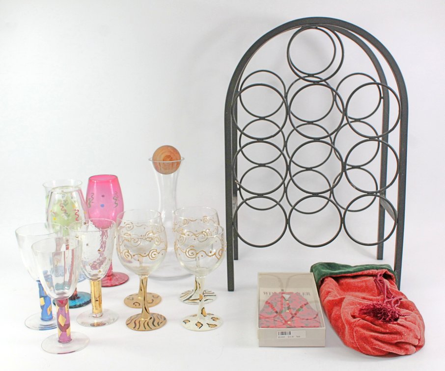 Selection of Handcrafted and Hand-Painted Wine Glasses