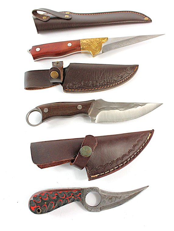 Three Fixed Blade Knives