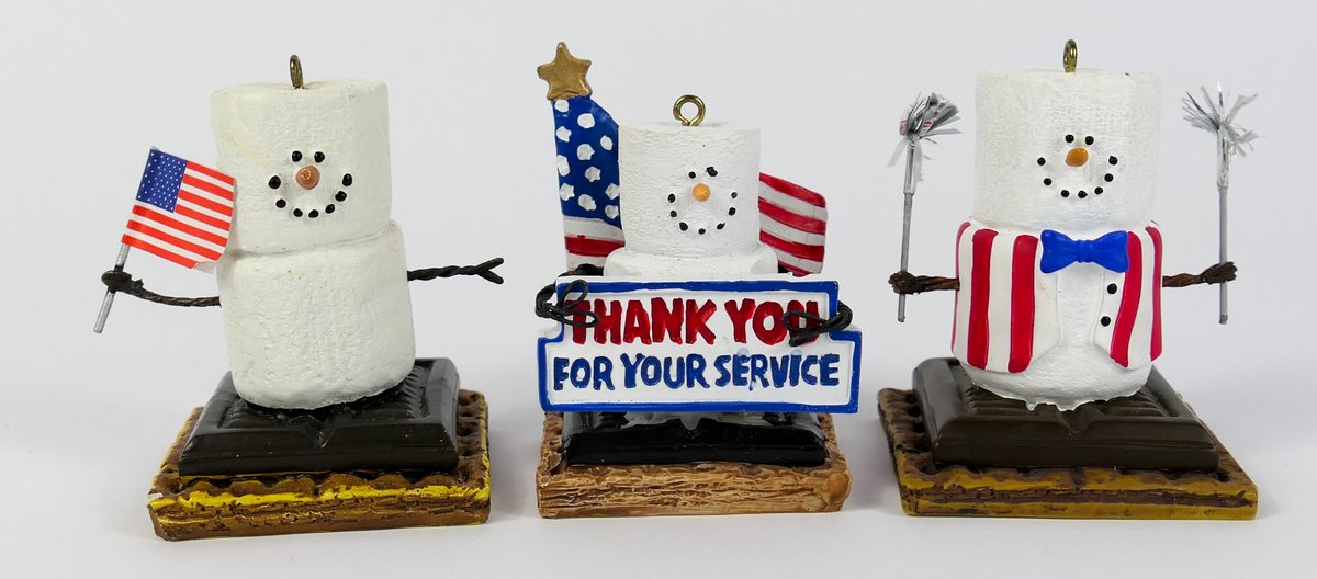 Three Patriotic Smores Ornaments