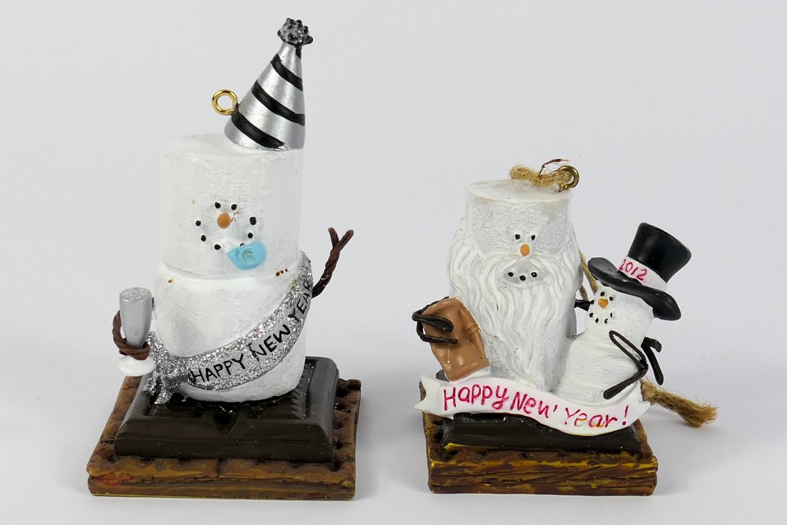 Two Smores New Years Ornaments