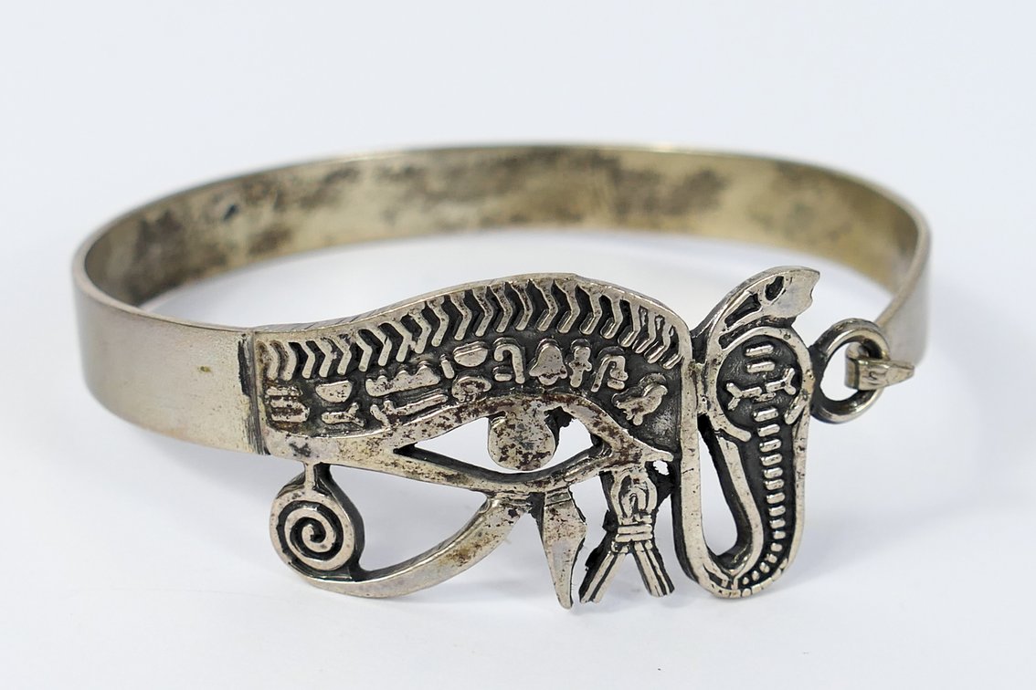 Silver Egyptian Style Cuff Bracelet