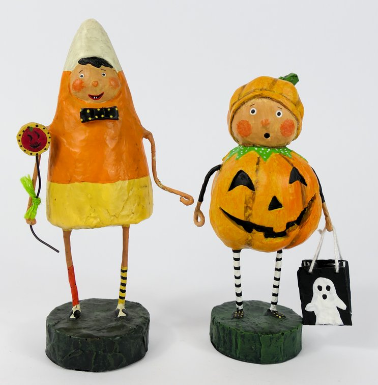 Two Halloween Lori Mitchell Figurines