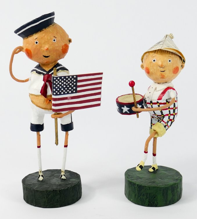 Two Patriotic Lori Mitchell Figurines