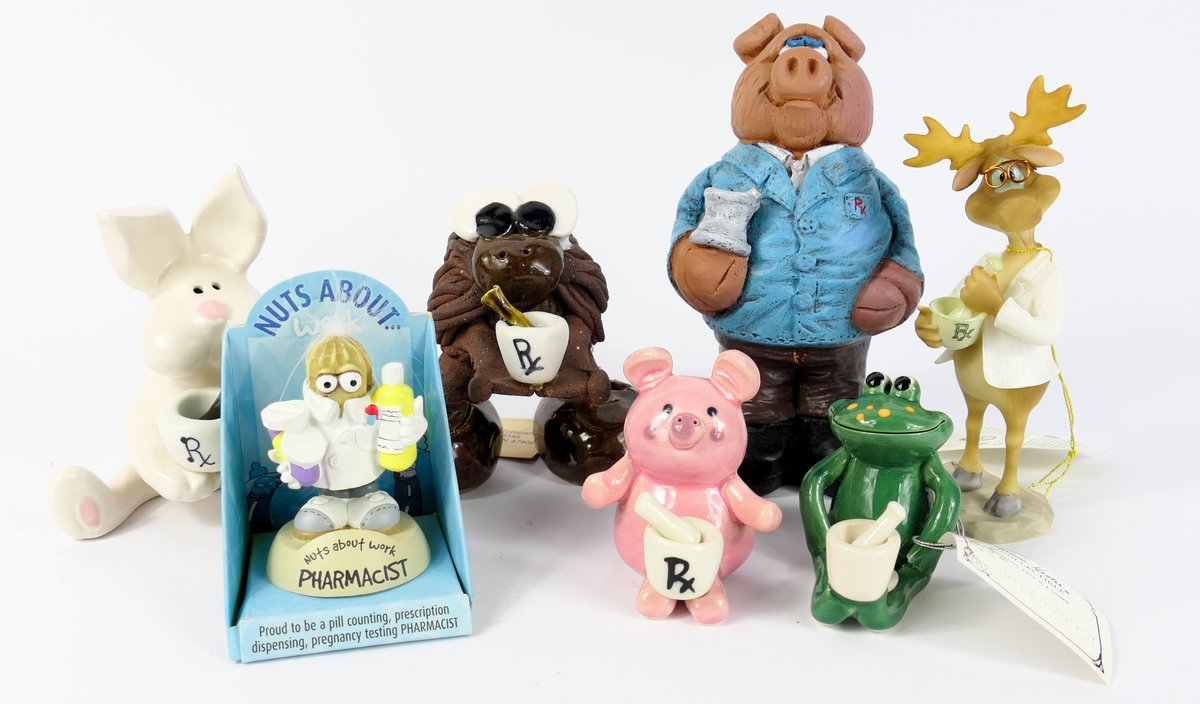 Collection of Animal Pharmacist Figurines