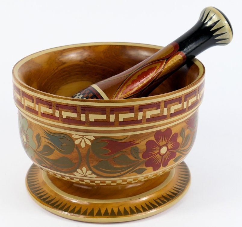 Wooden Mortar and Pestle