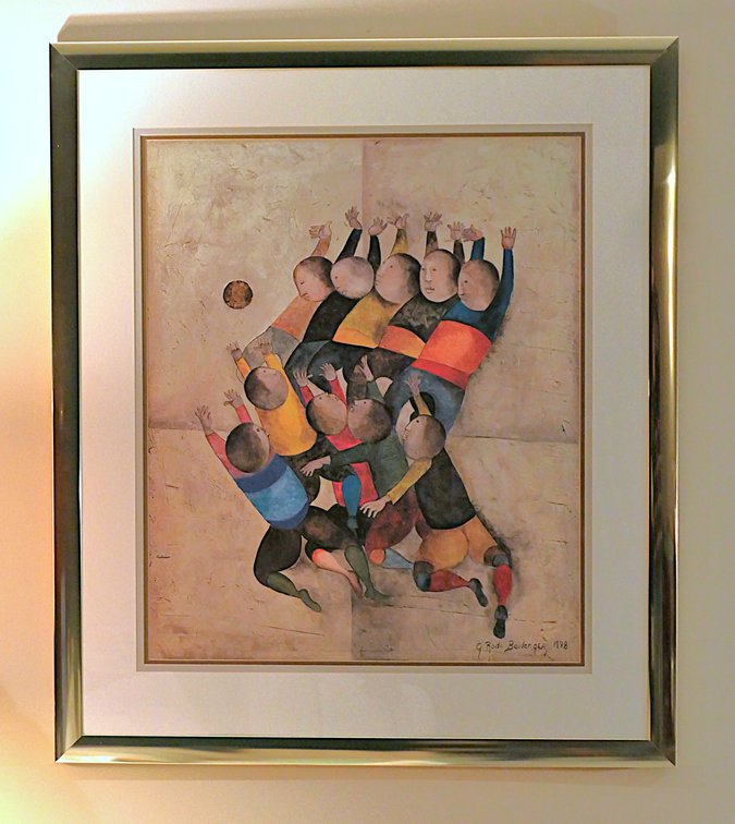 Soccer Players Lithograph by Graciela Rodo Boulanger