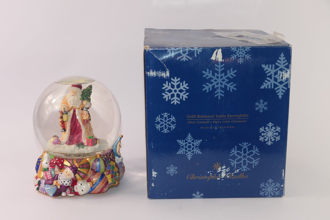 Christopher Radko Home for the Holidays Balmoral Santa Snow Globe