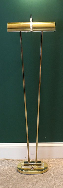 Brass and Plexiglass Art Deco Floor Lamp