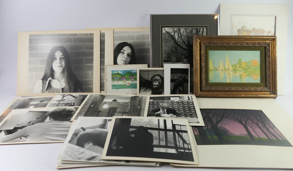 Assortment of Original Black and White Photographs and Watercolor by Carl VerSteeg