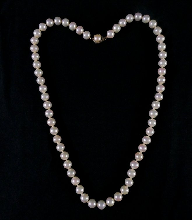 Ciner 22" Knotted Pearl Necklace