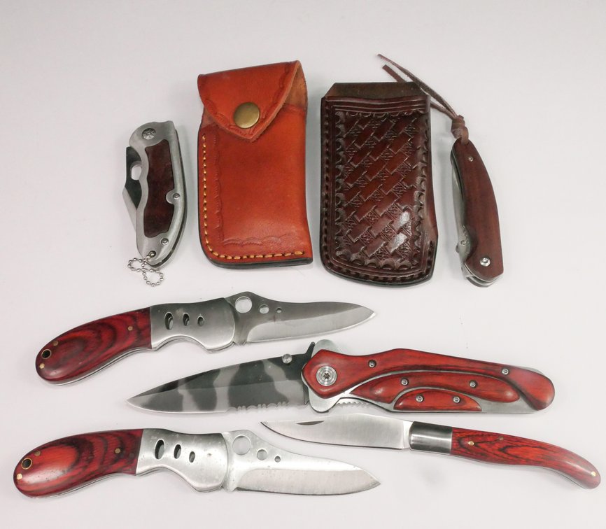 Six Unmarked Folding Knives