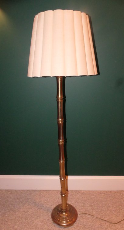 Brass Bamboo Motif Floor Lamp