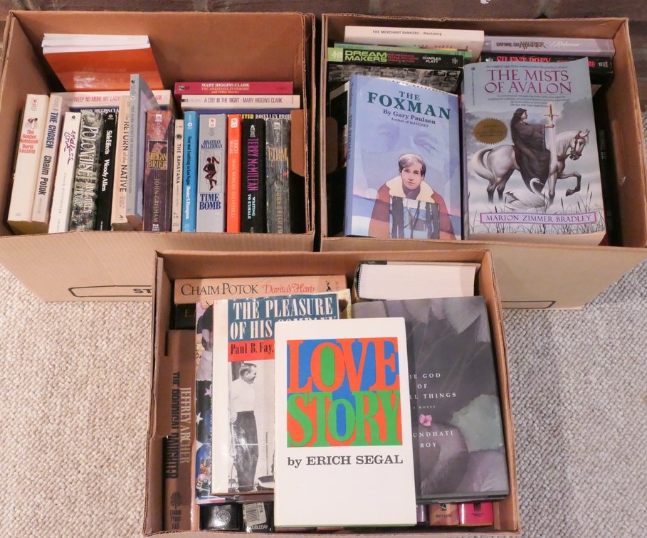 Three Boxes of Fiction and Autobiographical Books