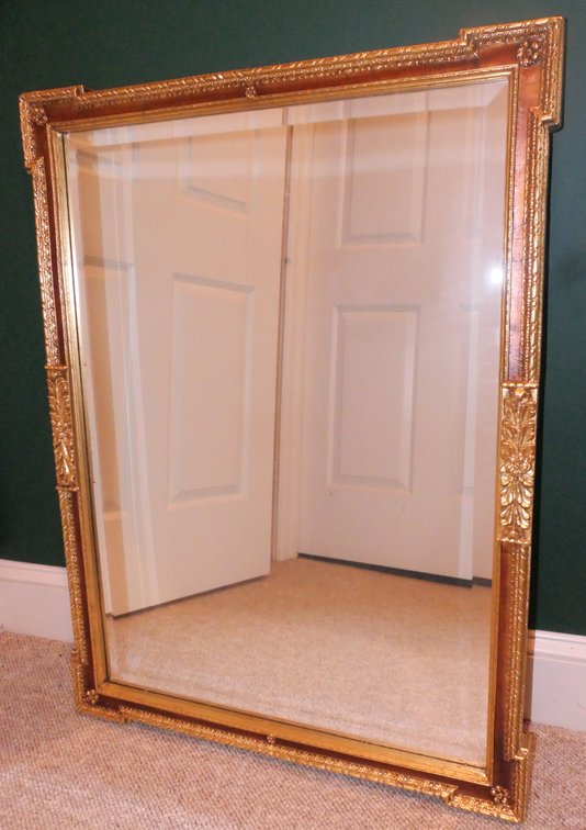 Ornate Gilt Framed Beveled Mirror
