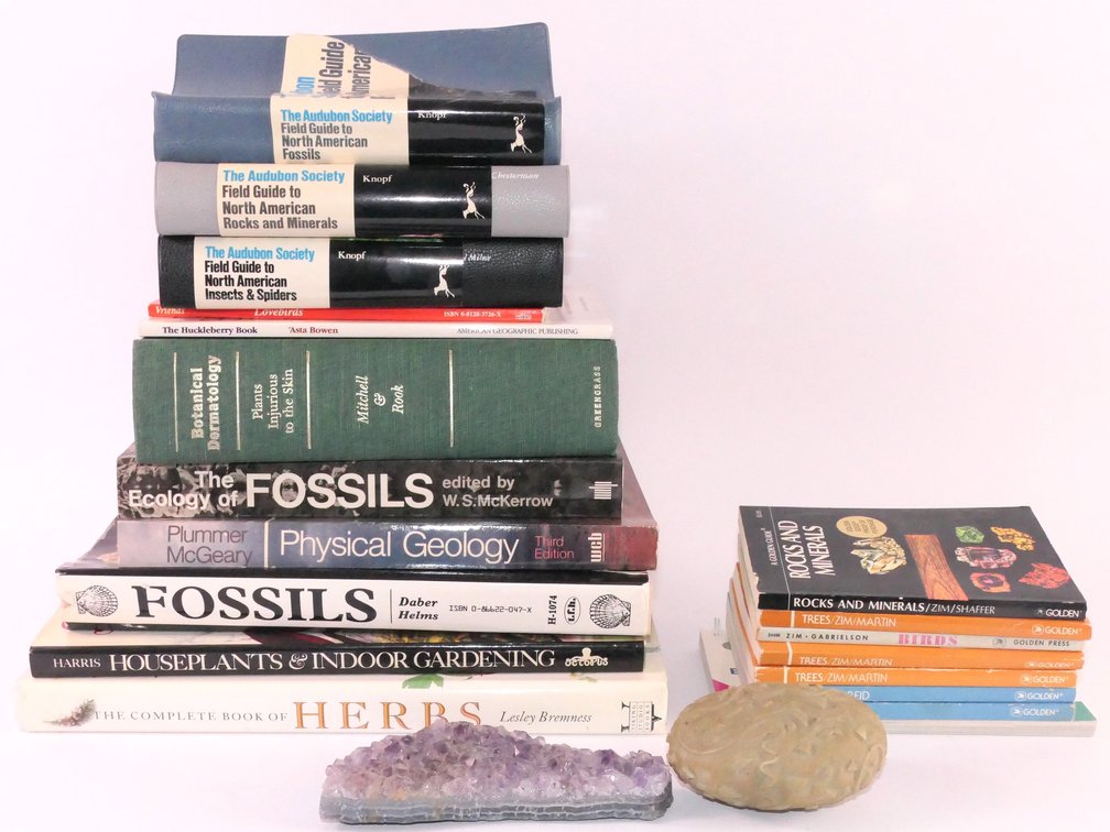 Selection of Books on Fossils, Herbs, Trees, and More