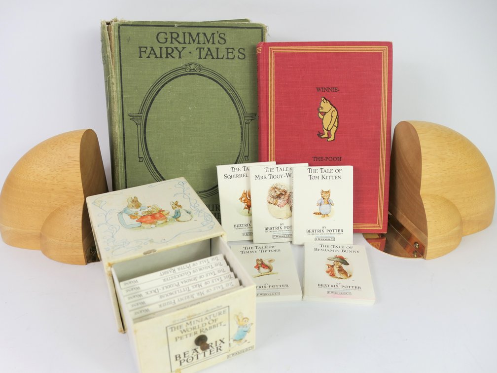 Collectible Books with Wood Bookends
