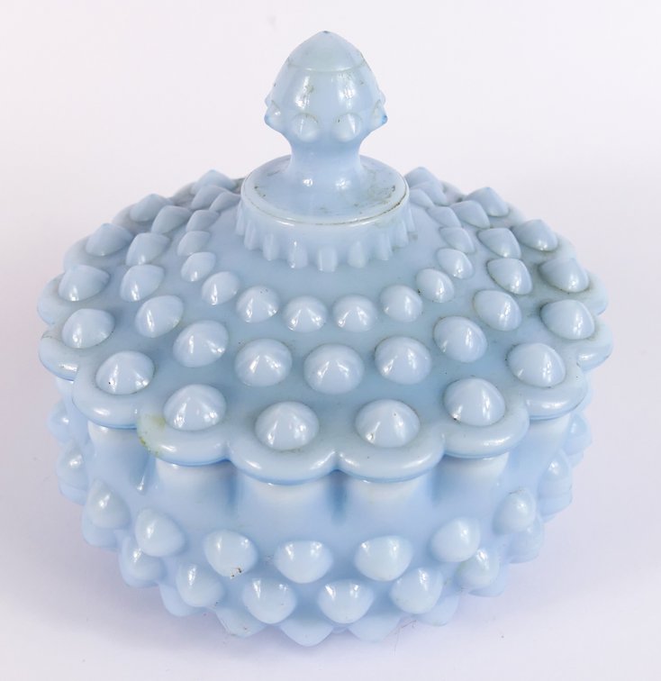 Fenton Pastel Blue Milk Glass Candy Dish