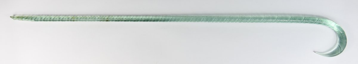 Green Blown Glass Walking Cane