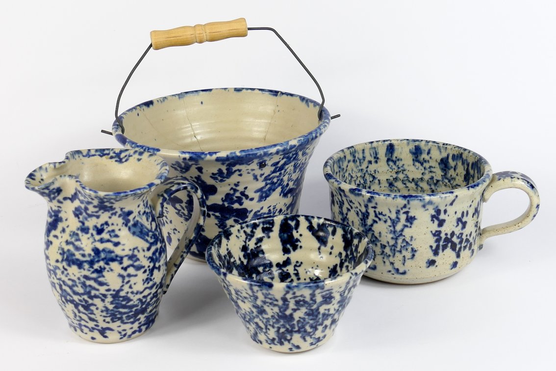 Frye Studio Pottery Blue Spongeware