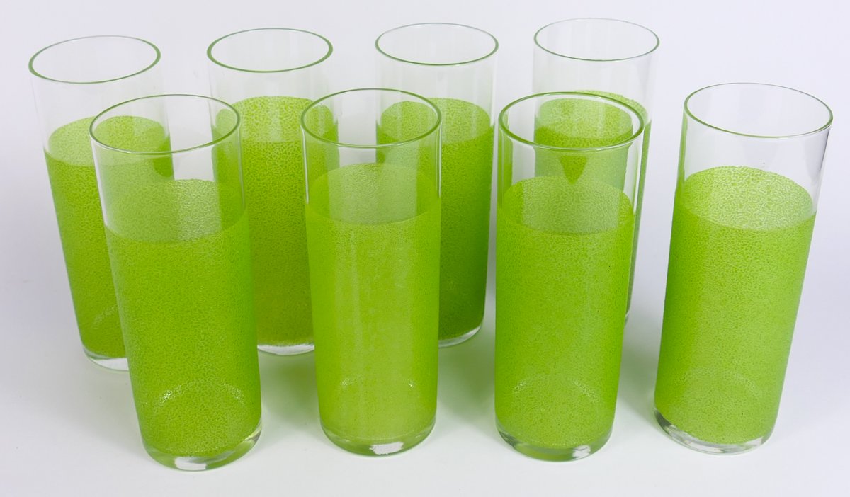 Mid-Century Green Textured Highball Glasses