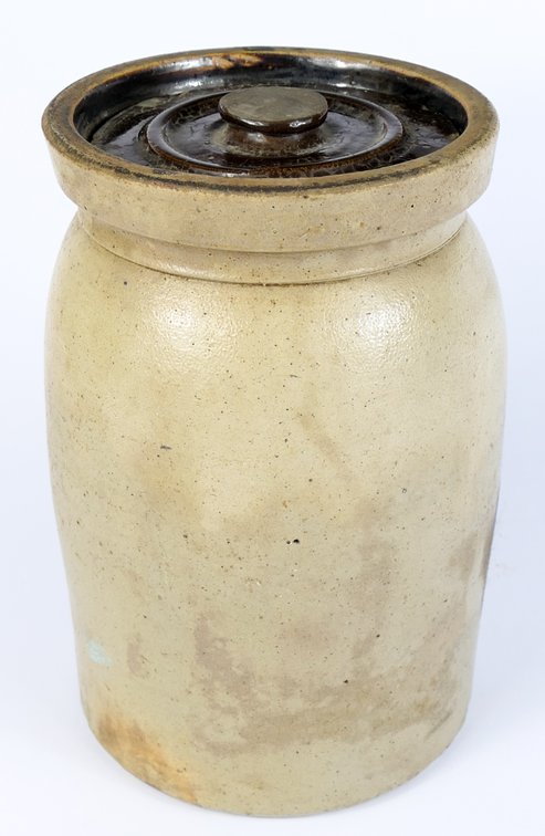 Antique Salt Glaze Crock with Lid
