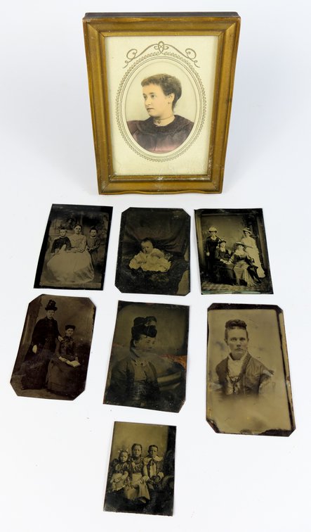 Tin Type Photos of Women and Children