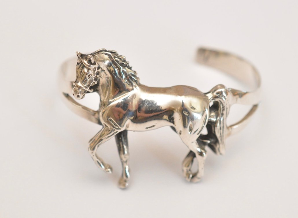 Sterling Silver Horse Cuff Bracelet