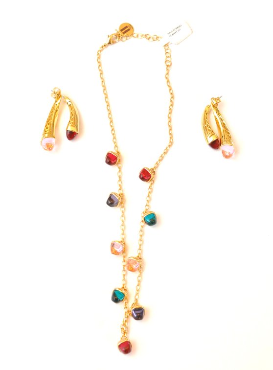 Ciara Collection Halo Jewelry Earring and Necklace Set
