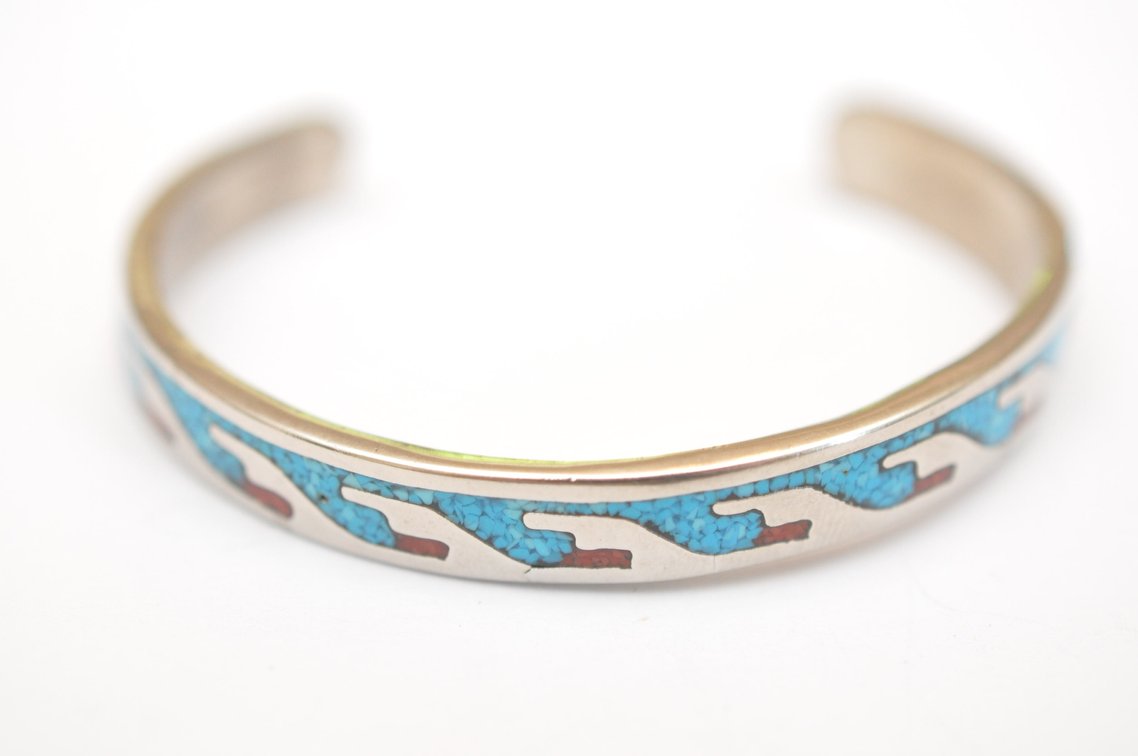 Native American/Southwest Style Sterling Cuff Bracelet