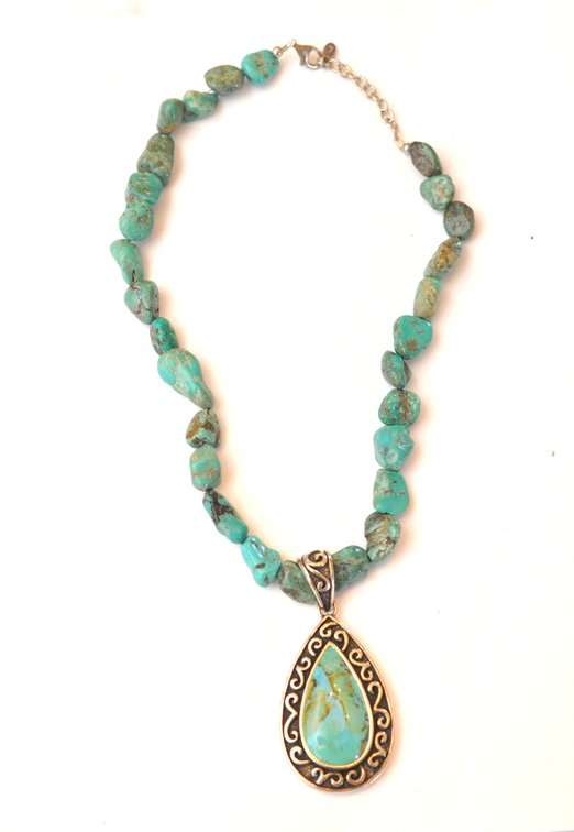 Barse Turquoise Stone Necklace
