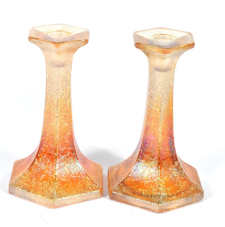 Vintage Jeanette Glass Candlesticks