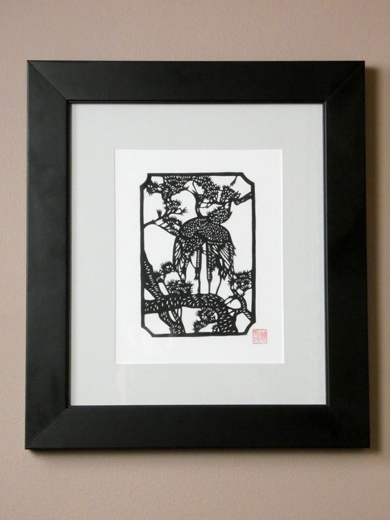Cut Paper Crane Artwork