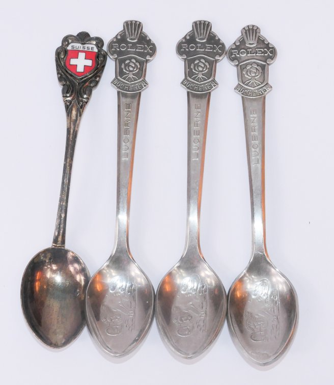 Four Swiss Souvenir Spoons