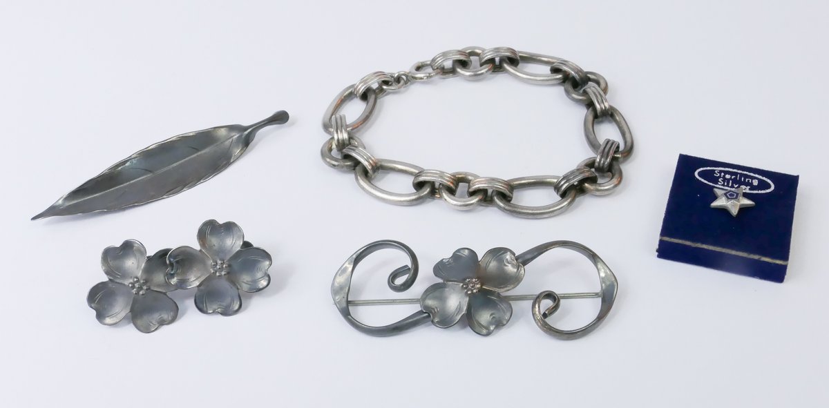 Sterling Silver Pins and Earrings