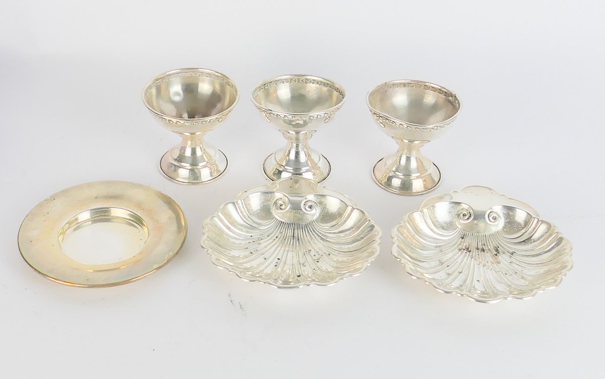 Six Small Sterling Silver Serving Dishes