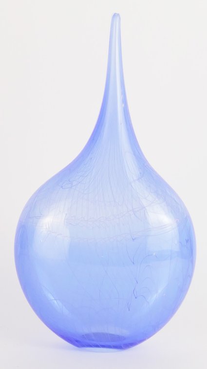 Blue Teardrop Shaped Art Glass Vase