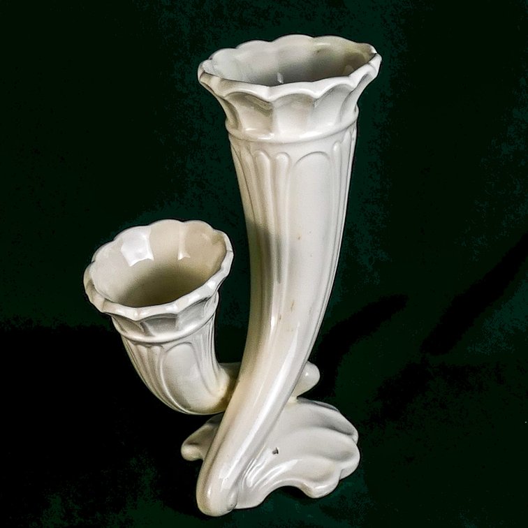 Czechoslovakia Art Deco Dual Trumpet Vase