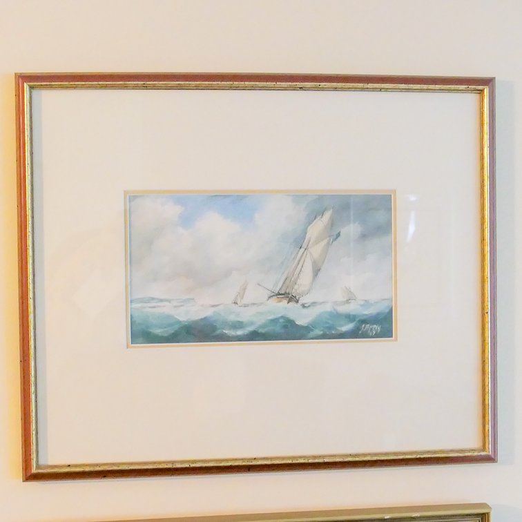 Framed Seascape Watercolor