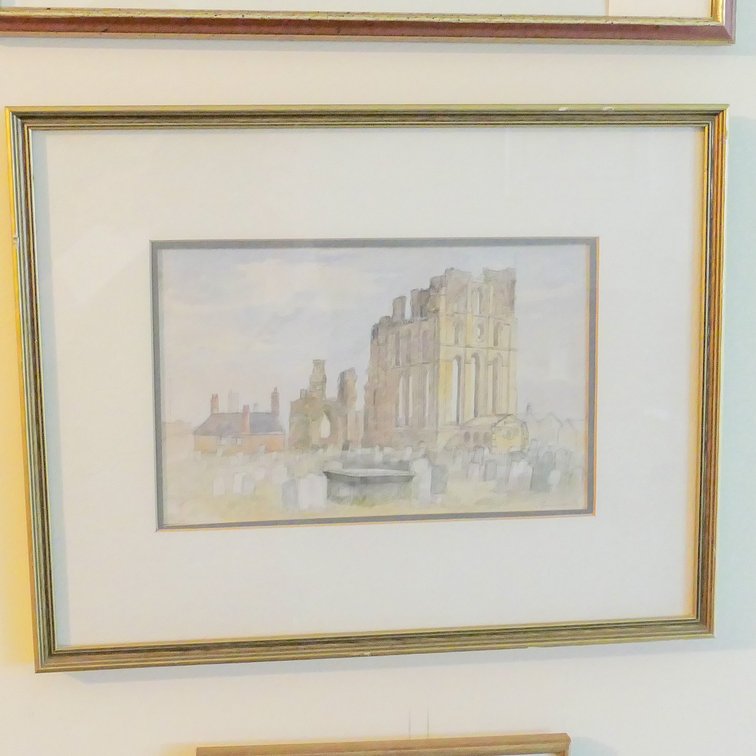 Charles McKenzie Watercolor of Tynemouth Cathedral